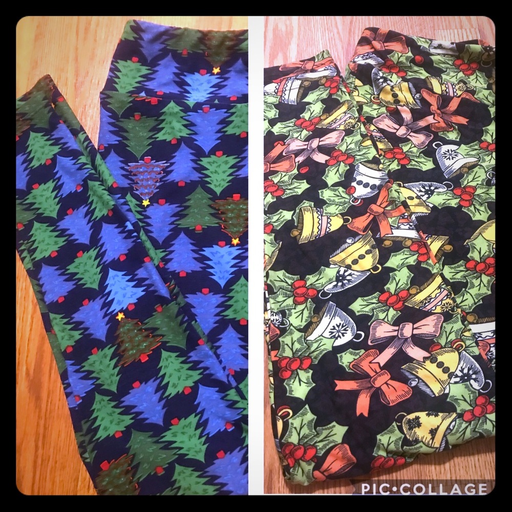 Lot of 2 LulaRoe Christmas leggings